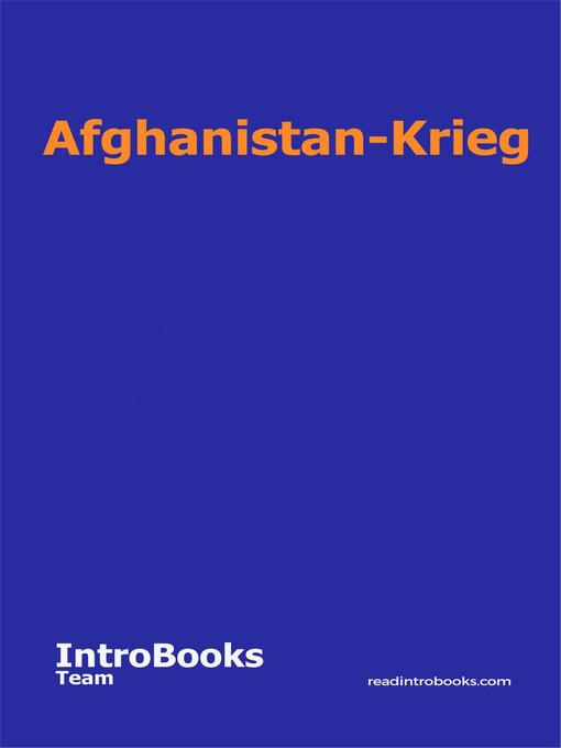 Title details for Afghanistan-Krieg by IntroBooks Team - Available